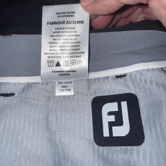 FootJoy Men's Flat Front Regular‎ Fit Golf Pants Black Size 42x34 - Picture 4 of 6